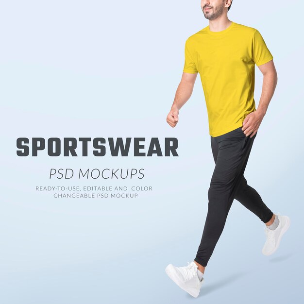 Редактируемый макет мужской спортивной одежды psd реклама одежды
